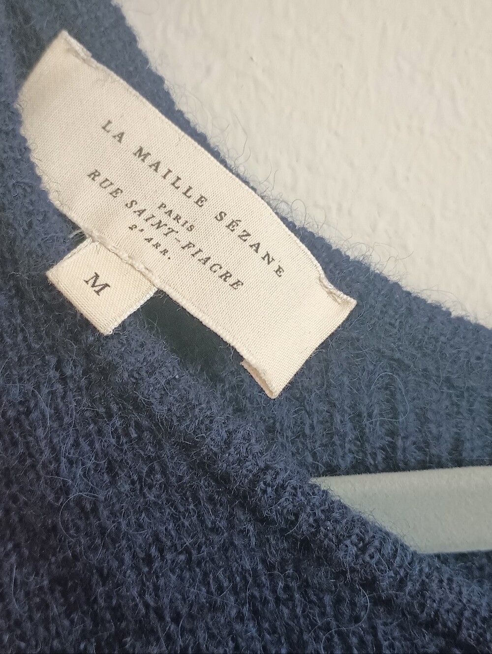 Sézane Gaspard Cardigan Mohair Alpaca Sweater in Navy - Picture 4 of 6